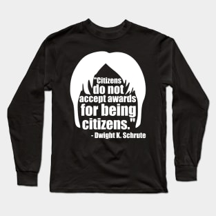 Dwight Schrute Citizens Award in White Long Sleeve T-Shirt